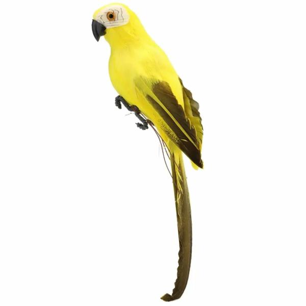 Artificial Lifelike Parrot Foam Feather Bird – Yellow 25Cm Small  |   Feather Birds