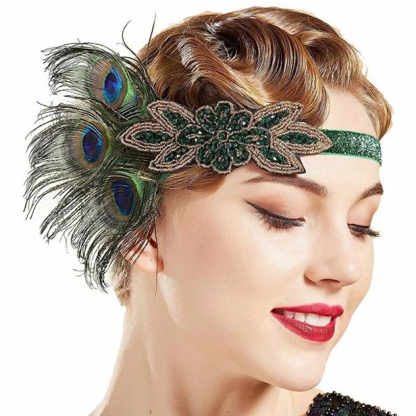 Great Gatsby 1920’s Flapper Headdress Fancy Dress – Emerald Green (Style 3)  |   Gatsby Headpieces