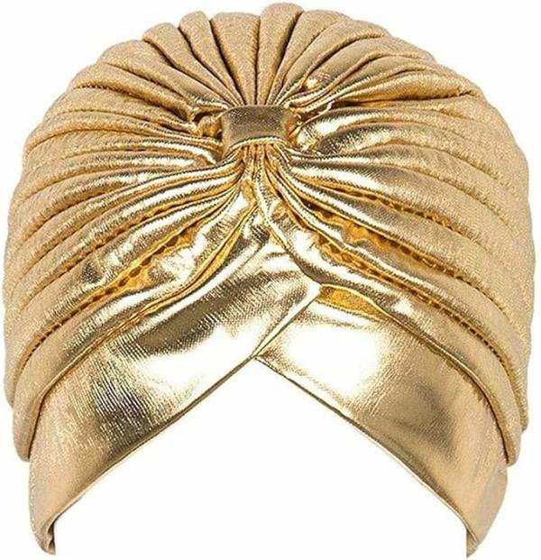 Great Gatsby 1920’s Turban Head Wrap Hat Fancy Dress – Metallic Gold  |   Gatsby Headpieces