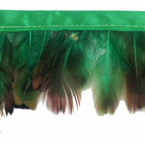 Heart Pheasant Feather Trimming Per Metre – Green  |   Feather Trimming