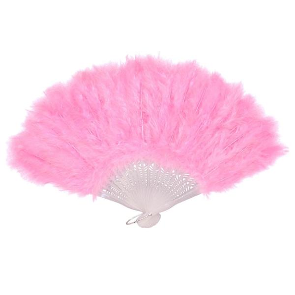 Marabou Large Deluxe Dainty Feather Fan –  Pink (Style 1)  |   Feather Fans