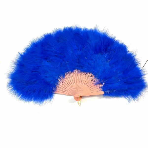 Marabou Large Deluxe Dainty Feather Fan – Royal Blue (Style 4)  |   Feather Fans