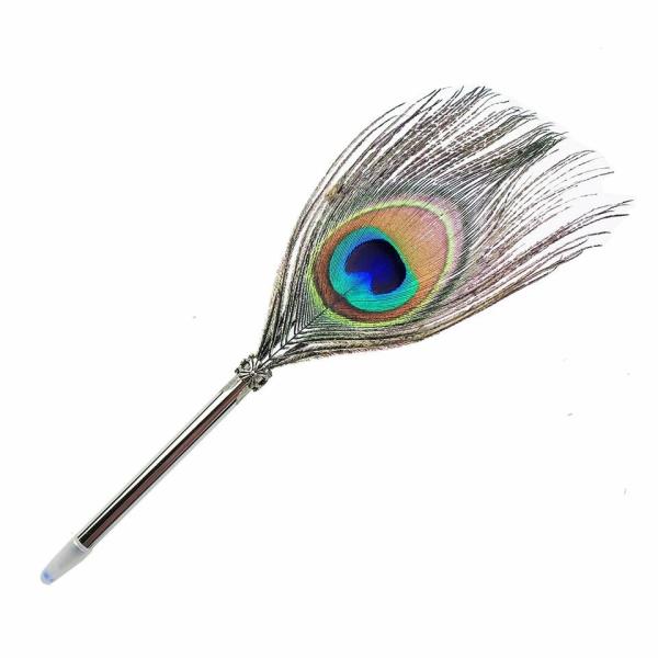 Natural Peacock Eye Feather Ballpoint Pen – Style 2  |   Feather Pens