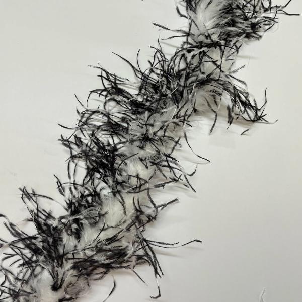 Ostrich & Marabou Feather Boa – Black & White (2Ply)  |   Boas