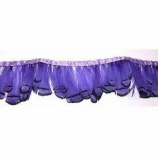 Silver Pheasant Feather Trimming Per Metre – Purple  |   Feather Trimming