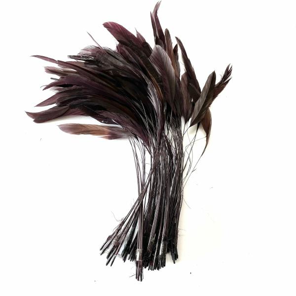 Stripped Coque Tail Feathers 10 Grams – Chocolate Brown  |   Coque Tails