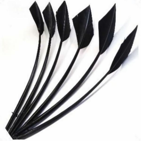 Turkey Wing Arrowhead Feather X 5 Pcs –  Black  |   Arrowheads