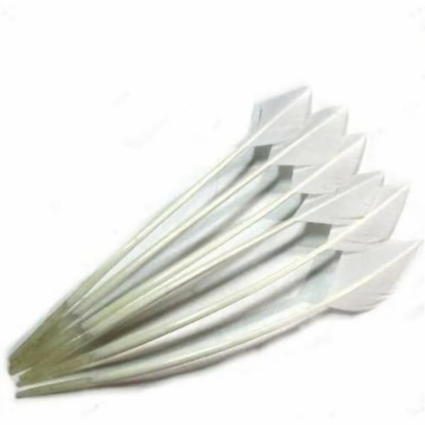 Turkey Wing Arrowhead Feather X 5 Pcs – White  |   Arrowheads