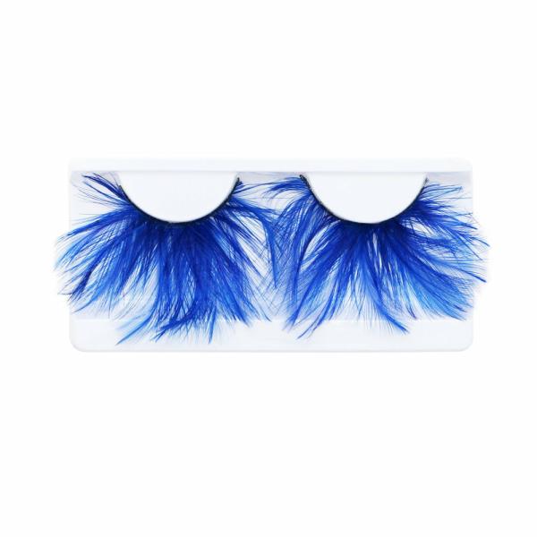 Vibrant Long Feather Eyelashes – Royal Blue  |   Feather Eyelashes