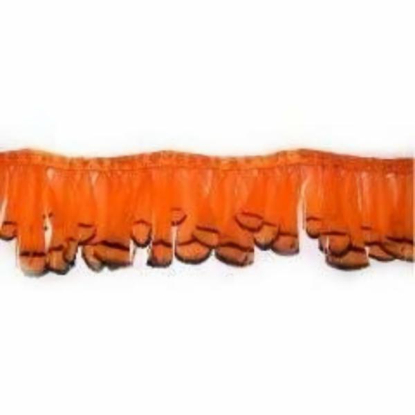 Silver Pheasant Feather Trimming Per Metre – Orange  |   Feather Trimming