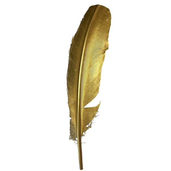 Turkey Wing Feather Solid Metallic Gold – Style 34  |   Printed Feathers